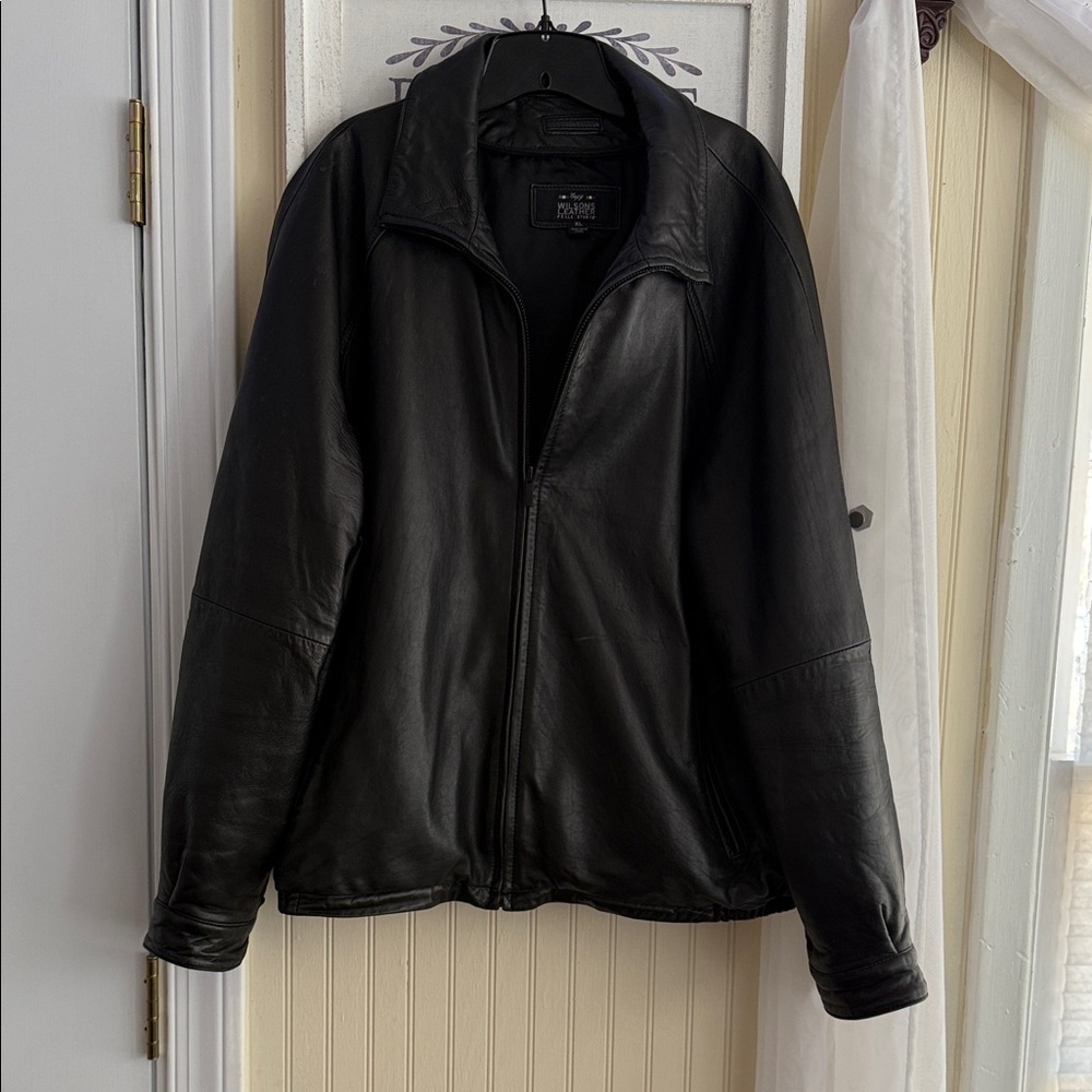 Vintage Wilsons Leather Pelle Studio Black Jacket - Men's XL - Italian Leather